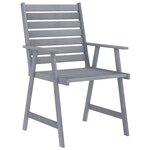 vidaXL Mobilier à dîner de jardin 3 Pièces Gris Bois d'acacia massif