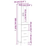 vidaXL Buffet haut Blanc 34 5x34x180 cm Bois d'ingénierie