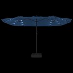 vidaXL Parasol à double tête avec LED bleu azuré 449x245 cm