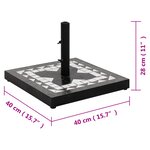 vidaXL Base de parasol noir et blanc carré 12 kg