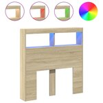 vidaXL Armoire tête de lit avec LED chêne sonoma 100x17x102 cm