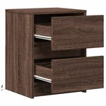 vidaXL Armoire de chevet et lumières LED chêne marron bois ingénierie