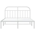 vidaXL Cadre de lit métal avec tête de lit blanc 140x190 cm
