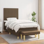 vidaXL Sommier à lattes de lit avec matelas Marron foncé 90x200 cm