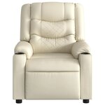 vidaXL Fauteuil inclinable Crème Similicuir