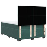 vidaXL Sommier à lattes de lit et matelas Vert foncé 140x190cm Velours