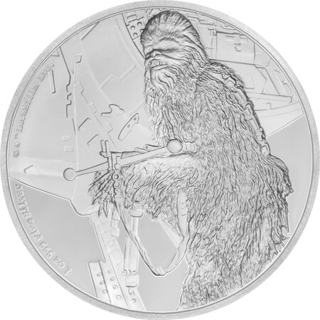 Pièce de monnaie 2 Dollars Niue 2017 1 once argent BE – Chewbacca