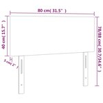 vidaXL Tête de lit à LED Gris clair 80x5x78/88 cm Velours