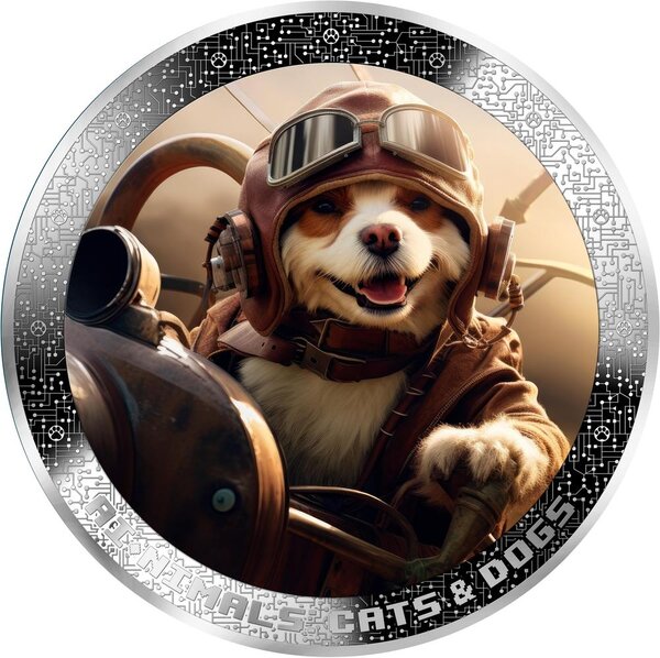 Pièce de monnaie en Argent 1000 Francs g 31.1 (1 oz) Millésime 2025 AI-Nimals PILOT DOG AI-NIMALS