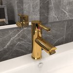 vidaXL Robinet de lavabo de salle de bain Doré 130x176 mm
