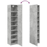 vidaXL Armoire de rangement mince gris béton 45x42 5x225 cm