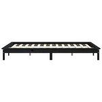 vidaXL Cadre de lit noir 135x190 cm double bois de pin massif