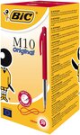 M10 Original - Stylo bille rétractable pointe moyenne 1 mm - Rouge (boîte 50 unités)