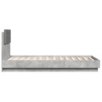 vidaXL Cadre de lit tête de lit et lumières LED gris béton 90x190 cm