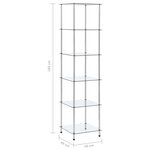 vidaXL Étagère 6 niveaux Transparent 40x40x160 cm Verre trempé