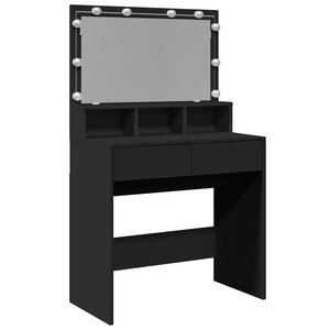 vidaXL Coiffeuse avec LED noir 80x41x134 5 cm