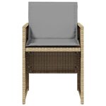 vidaXL Chaises de jardin avec coussins lot de 4 mélange beige