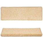 vidaXL Tapis d'escalier 15 Pièces 65x21x4 cm Marron