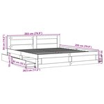 vidaXL Cadre de lit avec tête de lit chêne fumé 200x200 cm