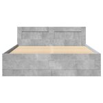 vidaXL Cadre de lit avec tête de lit gris béton 140x200 cm