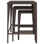 vidaXL Tables gigognes de jardin 3 Pièces marron résine tressée