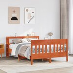 vidaXL Cadre de lit sans matelas cire marron 150x200cm bois pin massif