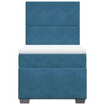 vidaXL Sommier à lattes de lit avec matelas bleu 80x200 cm velours