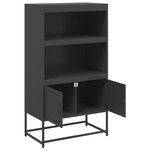 vidaXL Buffet haut noir 68 5x38 5x123 5 cm acier
