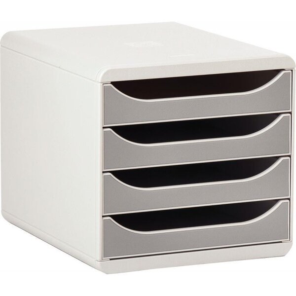 Module 4 tiroirs EXACOMPTA bigbox gris/gris clair