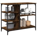 vidaXL Chariot de cuisine chêne fumé 100x45x89 5 cm bois d'ingénierie
