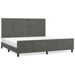 vidaXL Cadre de lit avec tête de lit Gris foncé 200x200 cm Velours