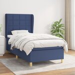 vidaXL Sommier à lattes de lit avec matelas Bleu 80x200 cm Tissu
