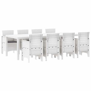 vidaXL Ensemble de salle à manger pour jardin 9 Pièces Gris clair