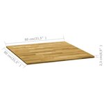 vidaXL Dessus de table Bois de chêne massif Carré 23 mm 80x80 cm