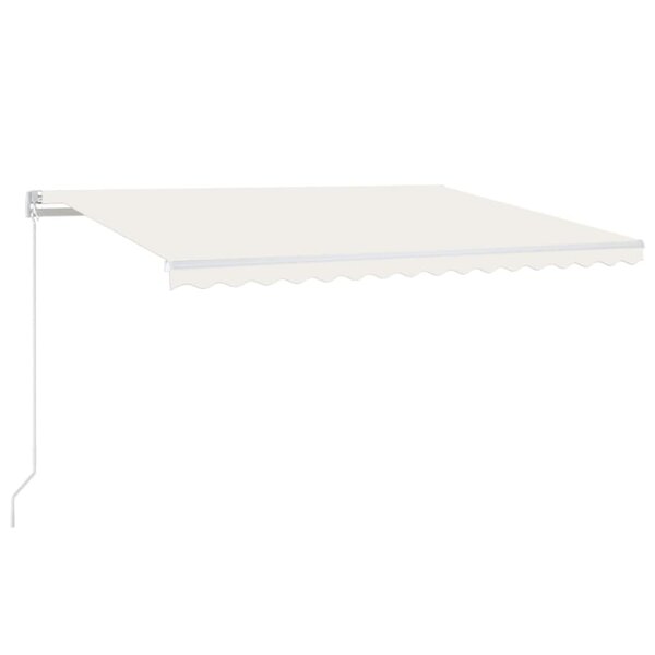 vidaXL Auvent manuel rétractable avec LED 450x300 cm Crème