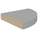 vidaXL Étagères d'angle flottantes 4 Pièces gris 25x25x3 8 cm MDF