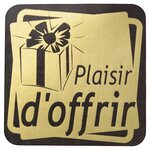 Étiquette cadeau adhésive plaisir d'offrir 40 x 20 mm (lot de 500)