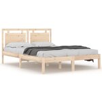 vidaXL Cadre de lit Bois massif 140x190 cm