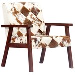 vidaXL Fauteuil blanc et marron cuir véritable de chèvre