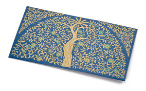 PAPERTREE GAIA Lot de 5 Enveloppes cadeau 19*10 Bleu roi