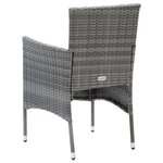 vidaXL Mobilier à dîner de jardin et coussins 3Pièces Résine tressée Gris