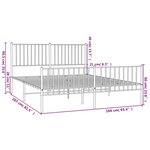 vidaXL Cadre de lit métal sans matelas avec pied de lit noir 160x200cm