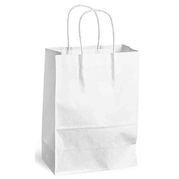 Sac à poignées torsadées kraft 100g taille l 40x16x45cm blanc mailmedia