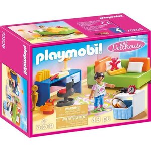 Playmobil 70209 - dollhouse la maison traditionnelle - chambre d'enfant avec canapé-lit