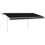 vidaXL Auvent automatique rétractable avec poteaux 4x3 5 m Anthracite