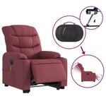 vidaXL Fauteuil inclinable de massage électrique Rouge bordeaux Tissu
