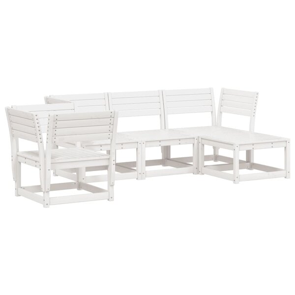 vidaXL Salon de jardin 5 Pièces blanc bois massif de pin