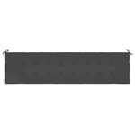 vidaXL Coussin de banc de jardin noir 200x50x4 cm tissu oxford