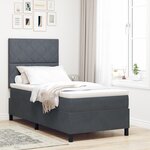 Lit Box Spring vidaXL avec Matelas Gris Foncé Velours Simple