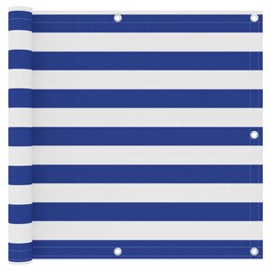 vidaXL Écran de balcon Blanc et bleu 90x300 cm Tissu Oxford